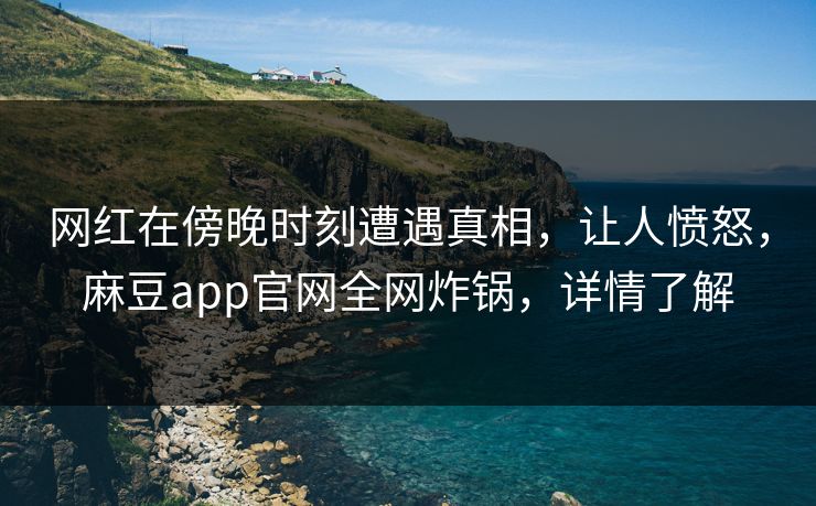 网红在傍晚时刻遭遇真相，让人愤怒，麻豆app官网全网炸锅，详情了解