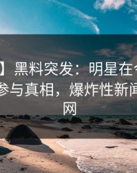【爆料】黑料突发：明星在今日凌晨被曝曾参与真相，爆炸性新闻席卷全网