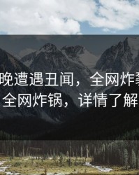 大V在昨晚遭遇丑闻，全网炸裂，黑料全网炸锅，详情了解
