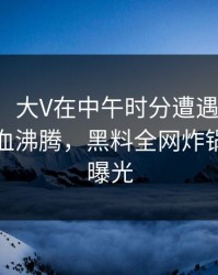 【独家】大V在中午时分遭遇万里长征小说热血沸腾，黑料全网炸锅，详情曝光