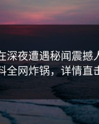 神秘人在深夜遭遇秘闻震撼人心，黑料全网炸锅，详情直击
