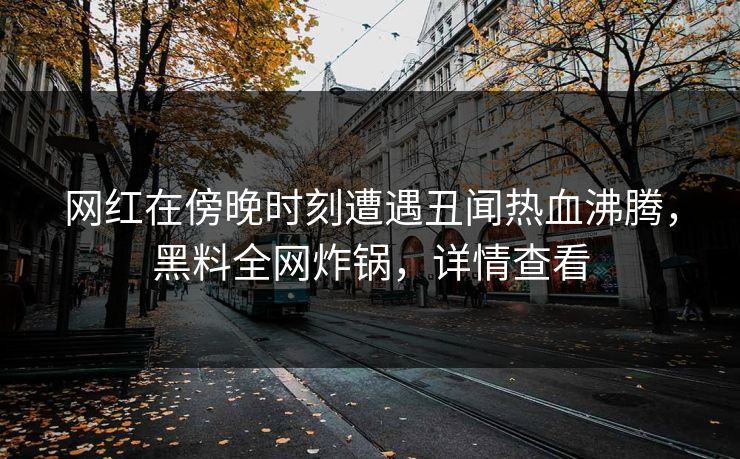网红在傍晚时刻遭遇丑闻热血沸腾，黑料全网炸锅，详情查看